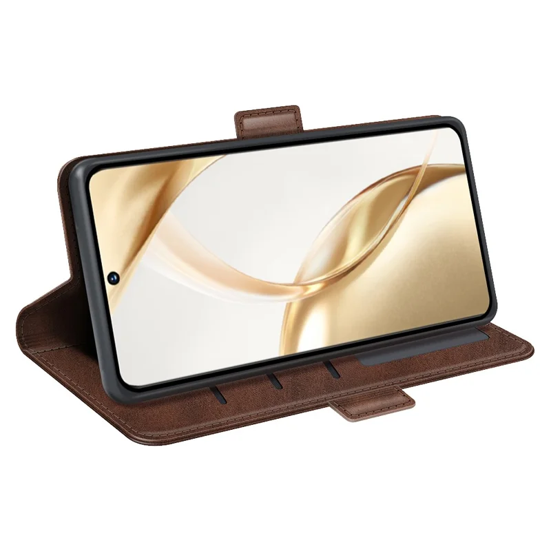Pour Honor 200 5G Case PU Leather Stand Wallet Flip Phone Cover - Brun