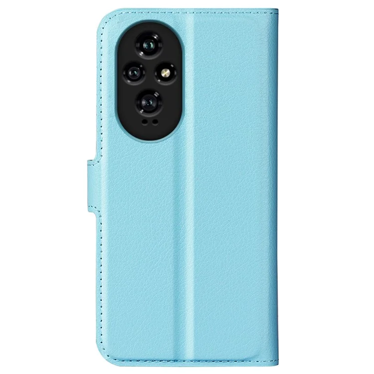 Pour Honor 200 5G Étui portefeuille Texture litchi Housse de protection en cuir PU Folio Flip - Bleu