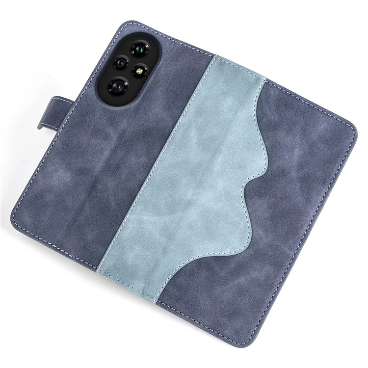 For Honor 200 Pro 5G Case Flip Splicing Leather Phone Cover - Blue