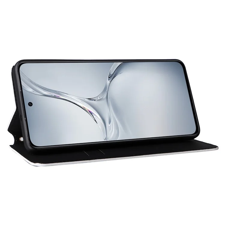 Для OnePlus Nord CE4 Lite 5G / Oppo K12x 5G (China) Чехол для телефона из кожи, ромбовидный узор, магнитный - серебро