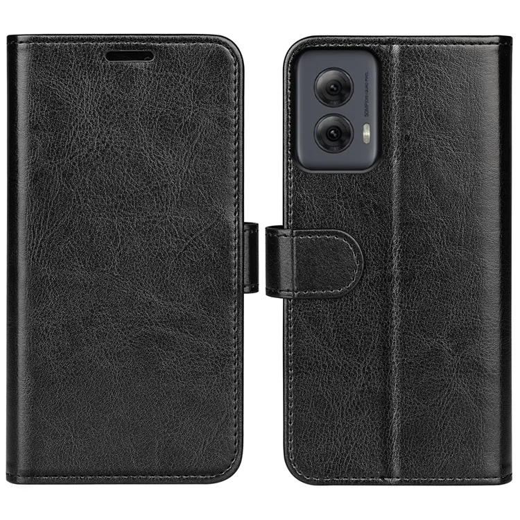For Motorola Moto G Power (2024) Case Folio Flip PU Leather Wallet Phone Cover - Black