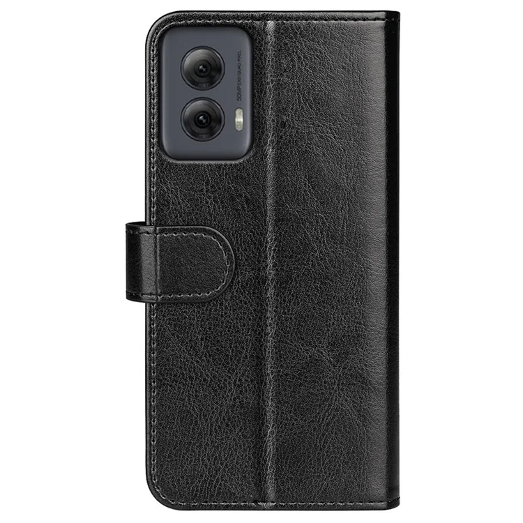For Motorola Moto G Power (2024) Case Folio Flip PU Leather Wallet Phone Cover - Black