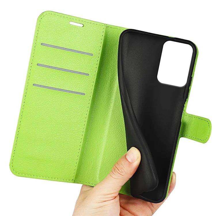 Für Motorola Moto G Power (2024) Hülle Litchi-Struktur PU-Leder Klapphülle - Grün