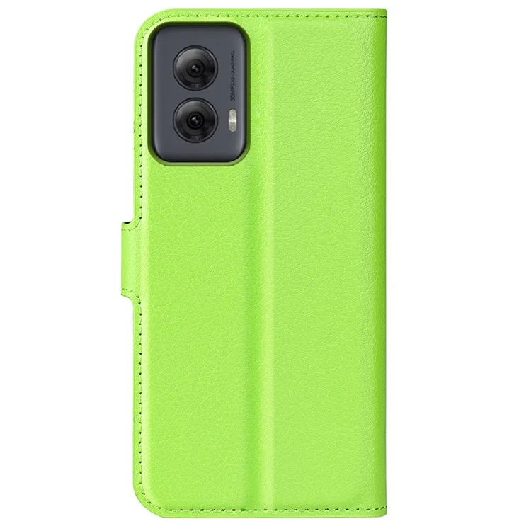 Für Motorola Moto G Power (2024) Hülle Litchi-Struktur PU-Leder Klapphülle - Grün