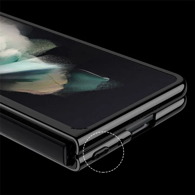 GKK для Samsung Galaxy Z Fold4 5G Electroplating Transparent Phone Cover Precise Cutout PC Case с Темперированным Стеклянным Экранным Фильмом - Черный