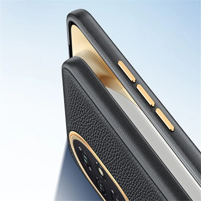 For Honor 200 5G Phone Case Metal Lens Frame PU Leather+TPU Shockproof Cover - Black