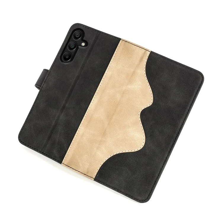 Pour Samsung Galaxy M15 5G Case Dual Color Splicing Phone Leather Cover - Noir