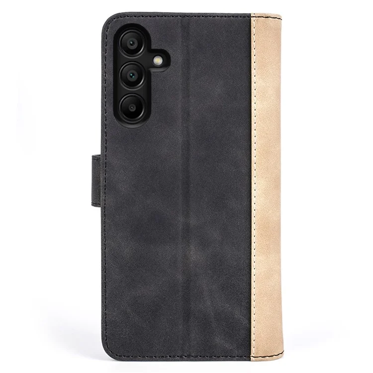 Pour Samsung Galaxy M15 5G Case Dual Color Splicing Phone Leather Cover - Noir