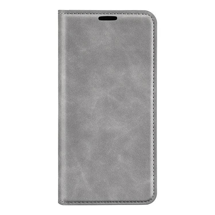 Para Samsung Galaxy M15 5G Estuche Piel Sensación Antiarañazos Billetera Funda Teléfono - Gris