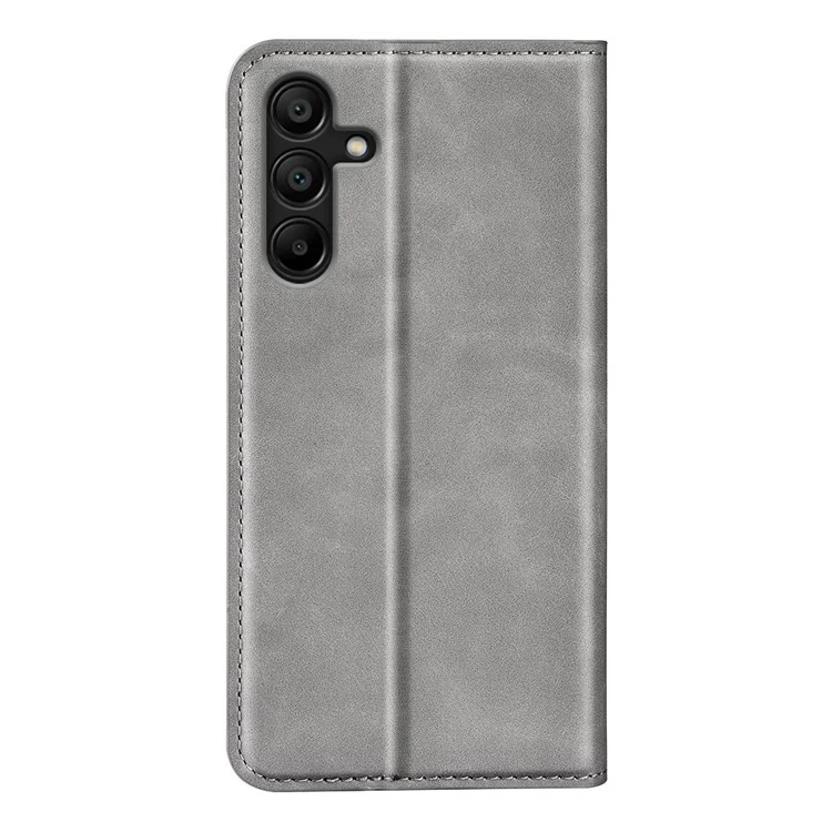 Para Samsung Galaxy M15 5G Estuche Piel Sensación Antiarañazos Billetera Funda Teléfono - Gris
