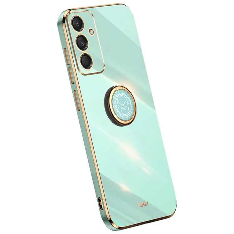 XINLI Para Samsung Galaxy M55 5G / C55 5G / F55 5G Funda con Anillo Soporte TPU Cubierta de Teléfono - Cian