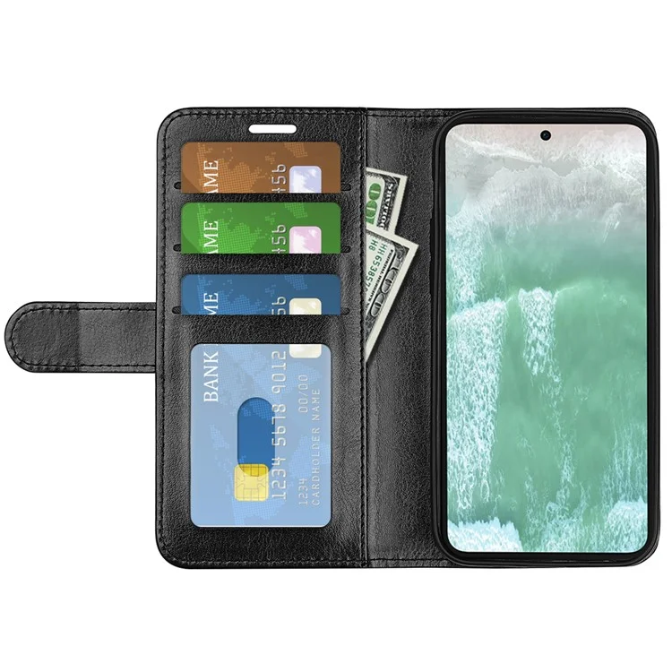 For Oppo Reno11 F 5G Case Flip Stand Leather Phone Cover Crazy Horse Texture - Black
