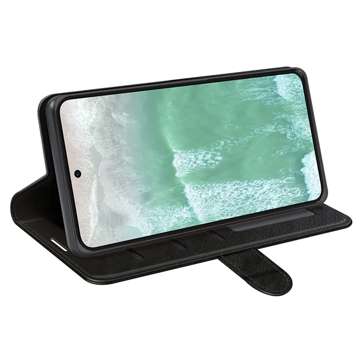 For Oppo Reno11 F 5G Case Flip Stand Leather Phone Cover Crazy Horse Texture - Black
