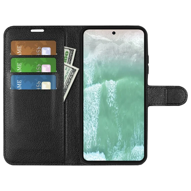 Per Oppo Reno11 F 5G Case Litchi Texture PU Leather Phone Cover - Nero