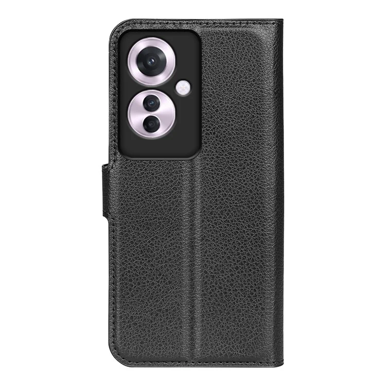 Per Oppo Reno11 F 5G Case Litchi Texture PU Leather Phone Cover - Nero