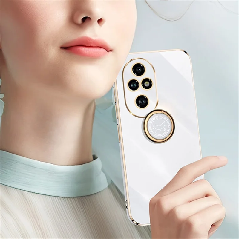 Capa XINLI For Honor 200 Pro 5G com anel de suporte TPU - Ciano