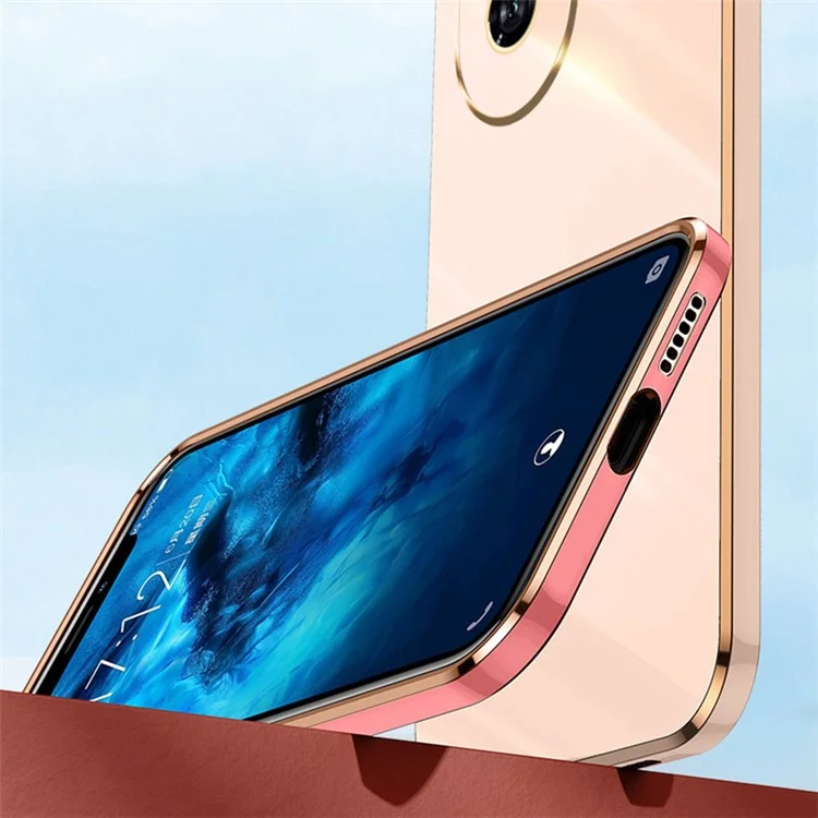 XINLI For Honor 200 5G Capa de TPU Celular Borda Dourada Eletrolítica - Ciano