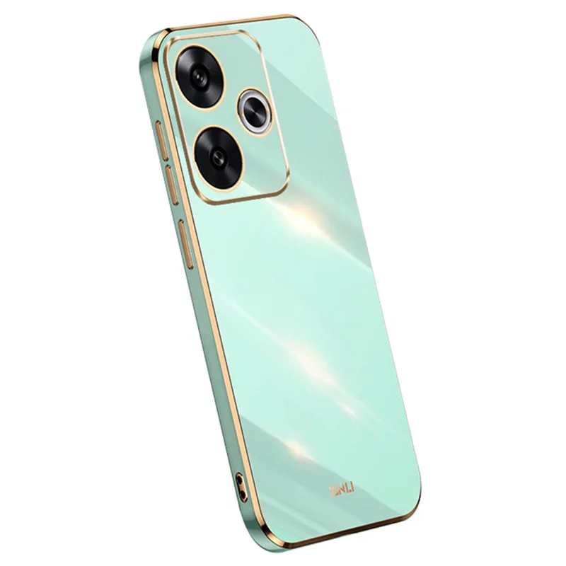 XINLI For Xiaomi Redmi Turbo 3 5G / Poco F6 5G Case TPU Phone Cover Electroplating Edge - Cyan