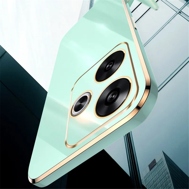 XINLI For Xiaomi Redmi Turbo 3 5G / Poco F6 5G Case TPU Phone Cover Electroplating Edge - Cyan