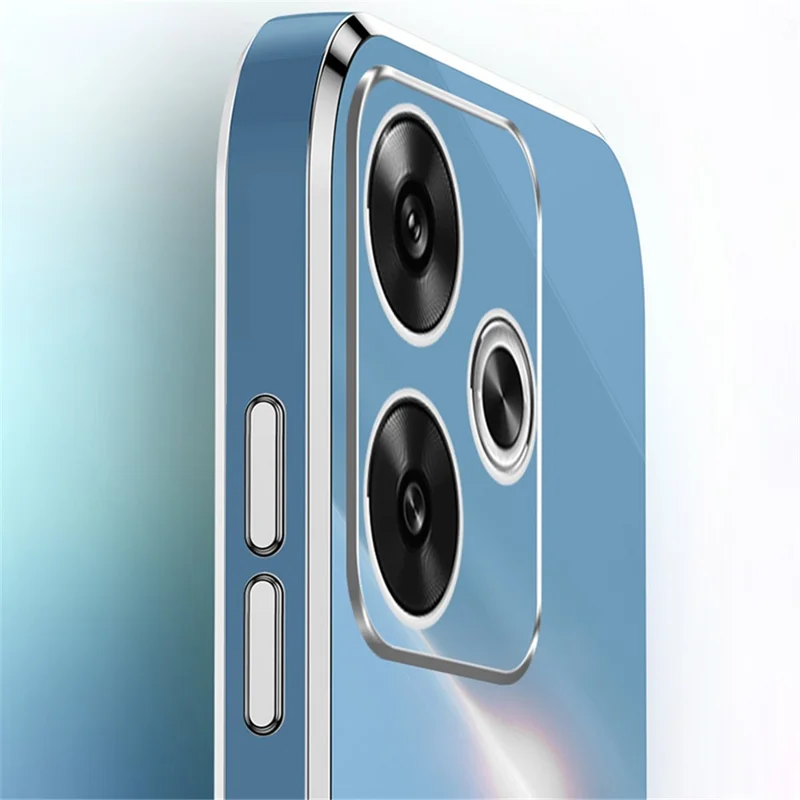 XINLI For Xiaomi Redmi Turbo 3 5G / Poco F6 5G Case TPU Phone Cover Electroplating Edge - Cyan