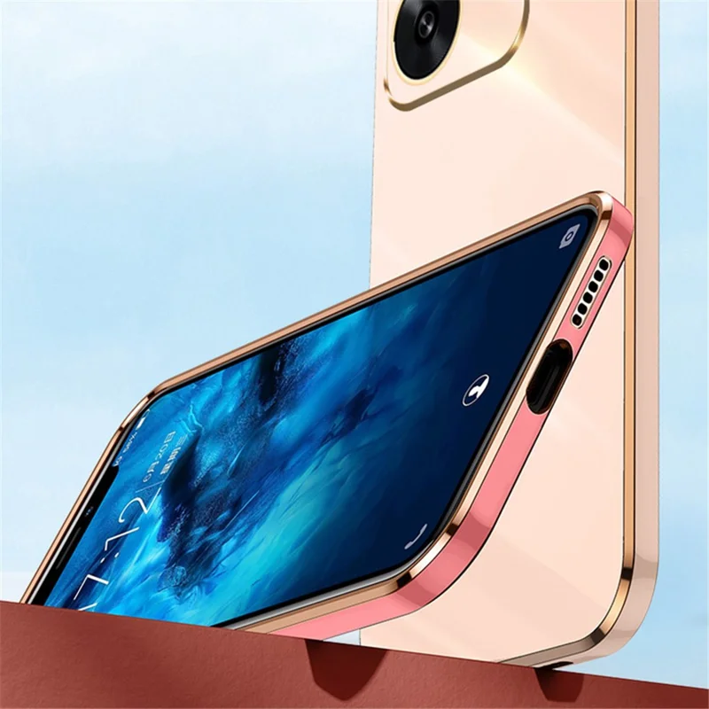 XINLI For Xiaomi Redmi Turbo 3 5G / Poco F6 5G Case TPU Phone Cover Electroplating Edge - Cyan