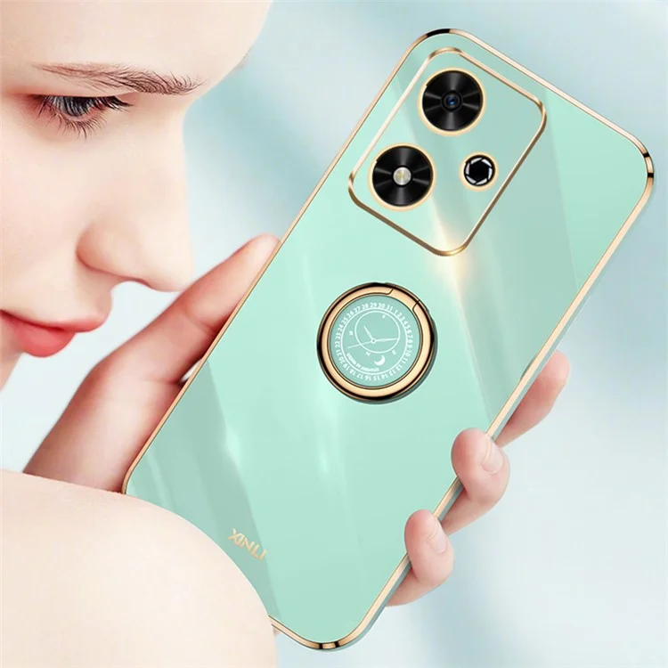 XИНЛИ For Honor Play 50 чехол ТПУ с подставкой Electroplating Golden Edge - Бирюзовый