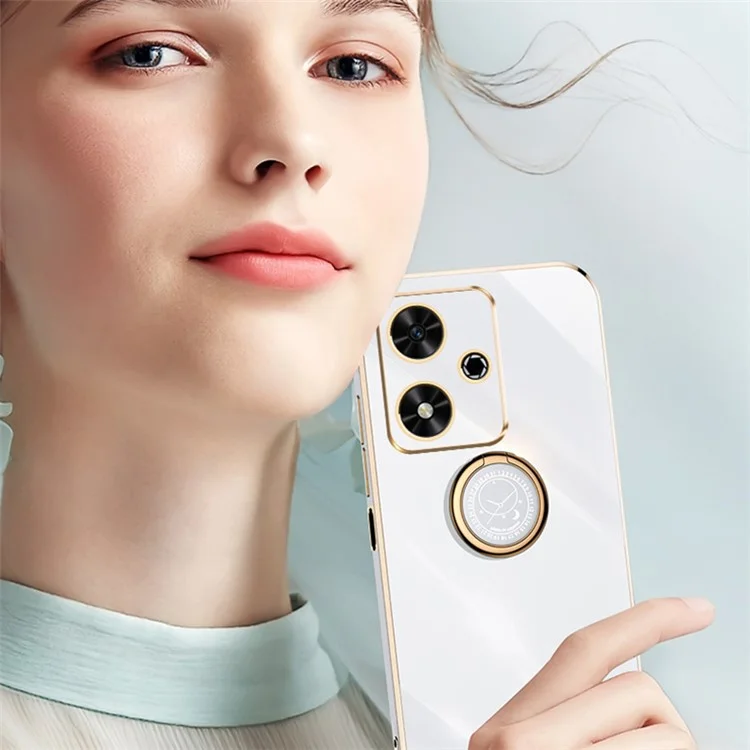 XИНЛИ For Honor Play 50 чехол ТПУ с подставкой Electroplating Golden Edge - Бирюзовый