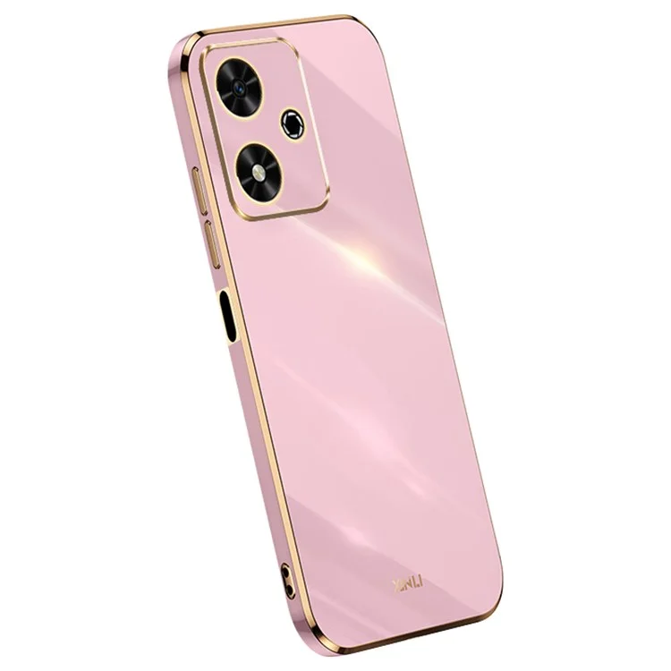 XИНЛИ чехол для Honor Play 50 из мягкого TPU с золотой электрохромной каймой - фиолетовый