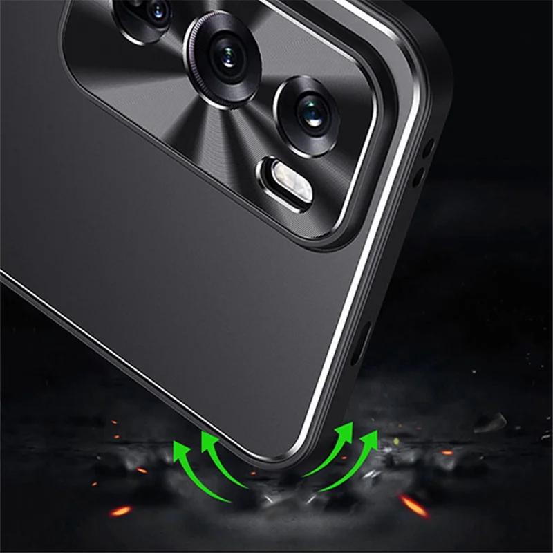 For Oppo Reno12 5G (China) Phone Case Aluminum Alloy + TPU Shockproof Phone Cover - Red