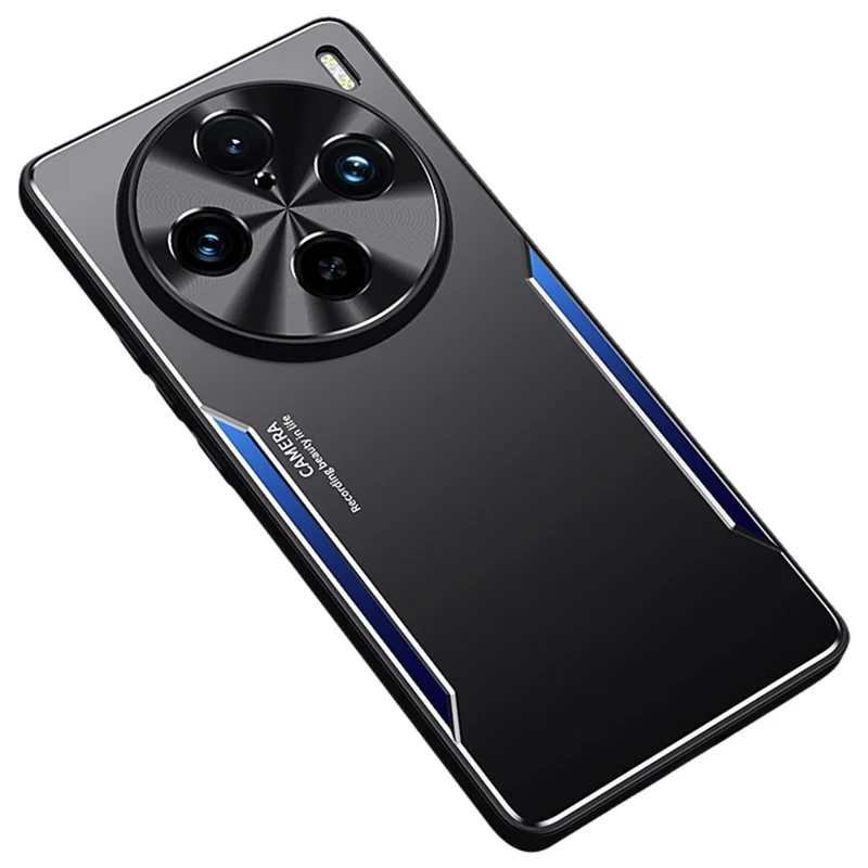 Чехол для vivo X100 Pro 5G / X100s Pro 5G из алюминиевого сплава + ТПУ, ударопрочный чехол для телефона - синий