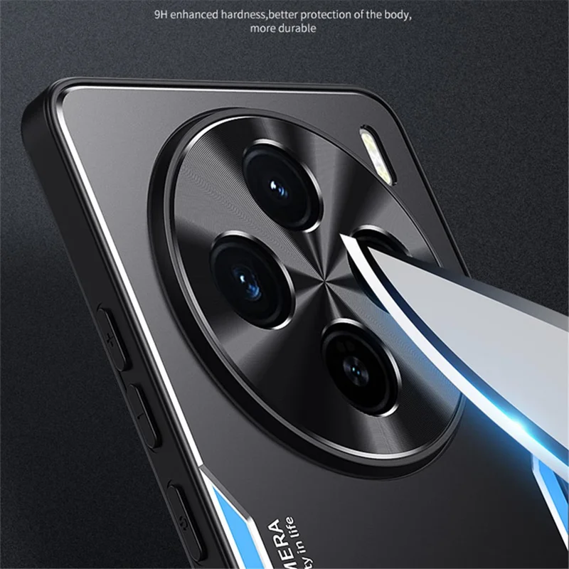 Чехол для vivo X100 Pro 5G / X100s Pro 5G из алюминиевого сплава + ТПУ, ударопрочный чехол для телефона - синий