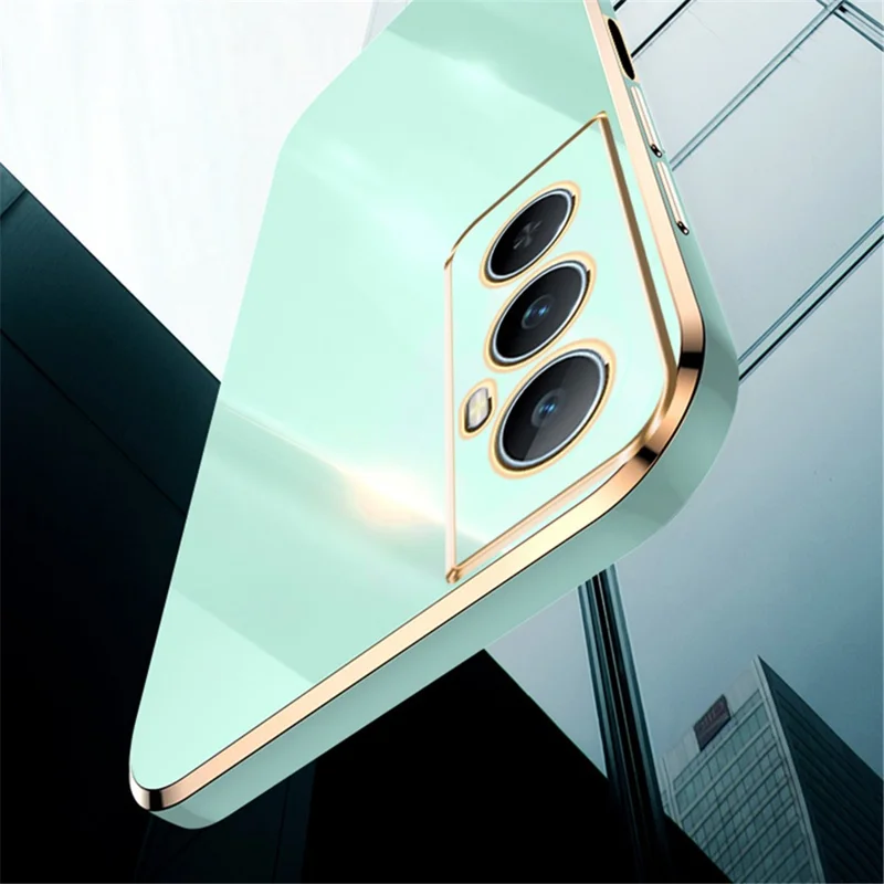 XINLI For Realme C65 4G Case Protective TPU Cell Phone Cover with Electroplating Frame - Cyan