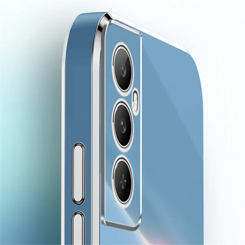 XINLI For Realme C65 4G Case Protective TPU Cell Phone Cover with Electroplating Frame - Cyan