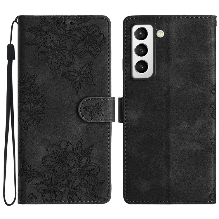 Para o Samsung Galaxy S22 5G Wholesale Phone Stand Case Impresso PU Leather + TPU Phone Cover - Preto