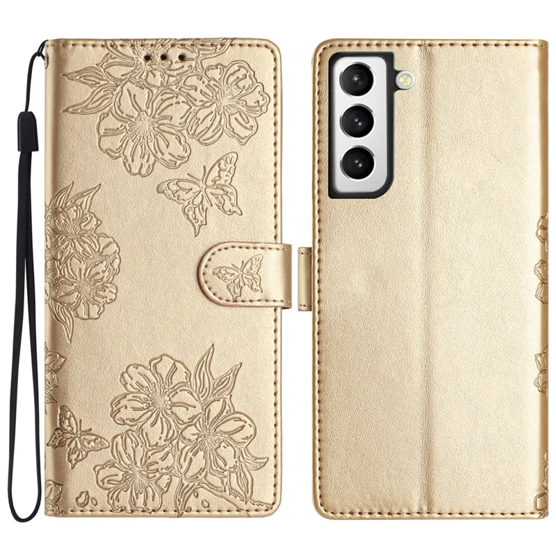 Pour Samsung Galaxy S22+ 5G Imprinted PU Leather Phone Cover Wholesale Phone Stand Case - Or