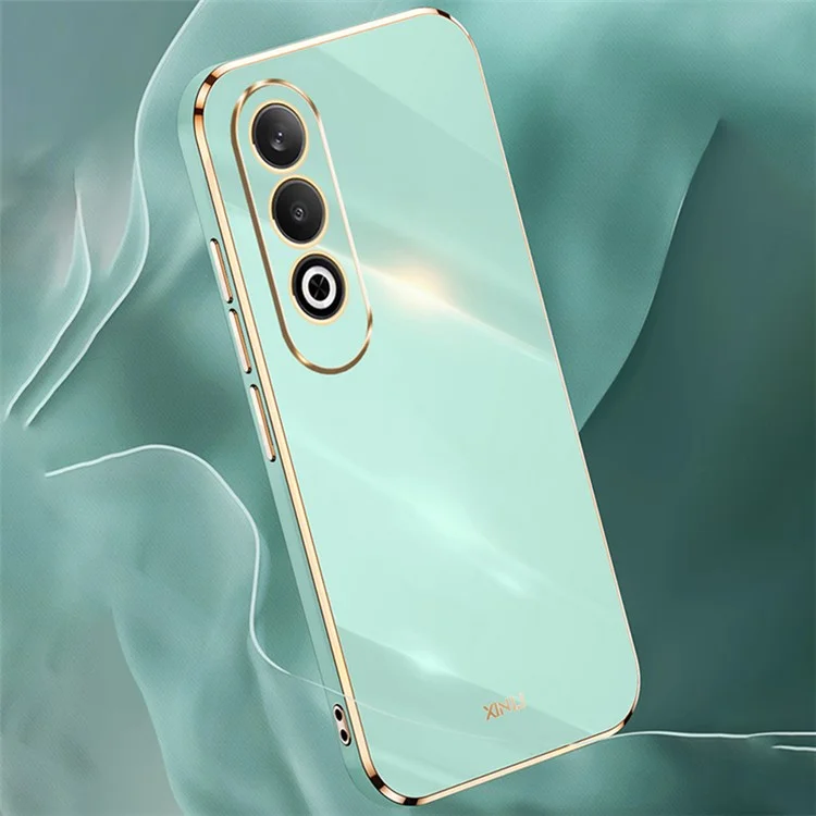 XINLI Para Caso Oppo K12 Borda Eletrolítica Resistente a Choques Capa de Telefone TPU - Azul-esverdeado