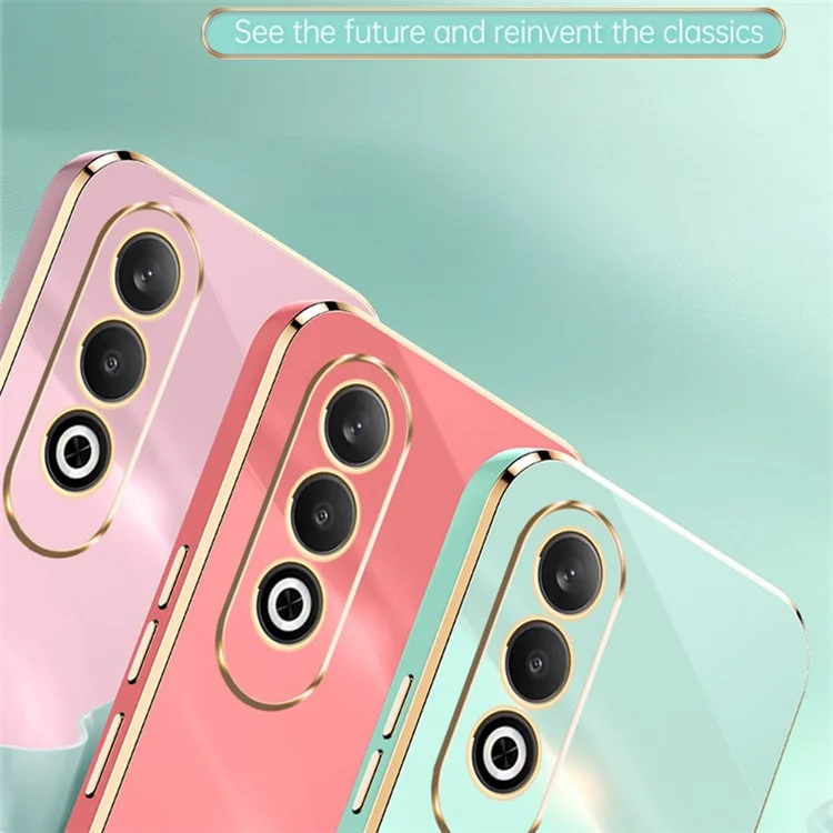 XINLI Para Caso Oppo K12 Borda Eletrolítica Resistente a Choques Capa de Telefone TPU - Azul-esverdeado