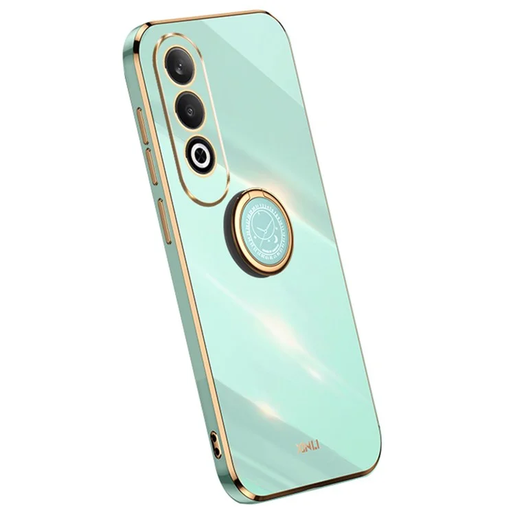 XINLI Para Oppo K12 Case TPU Capa de Telefone Suporte Anelar Rotativo - Ciano