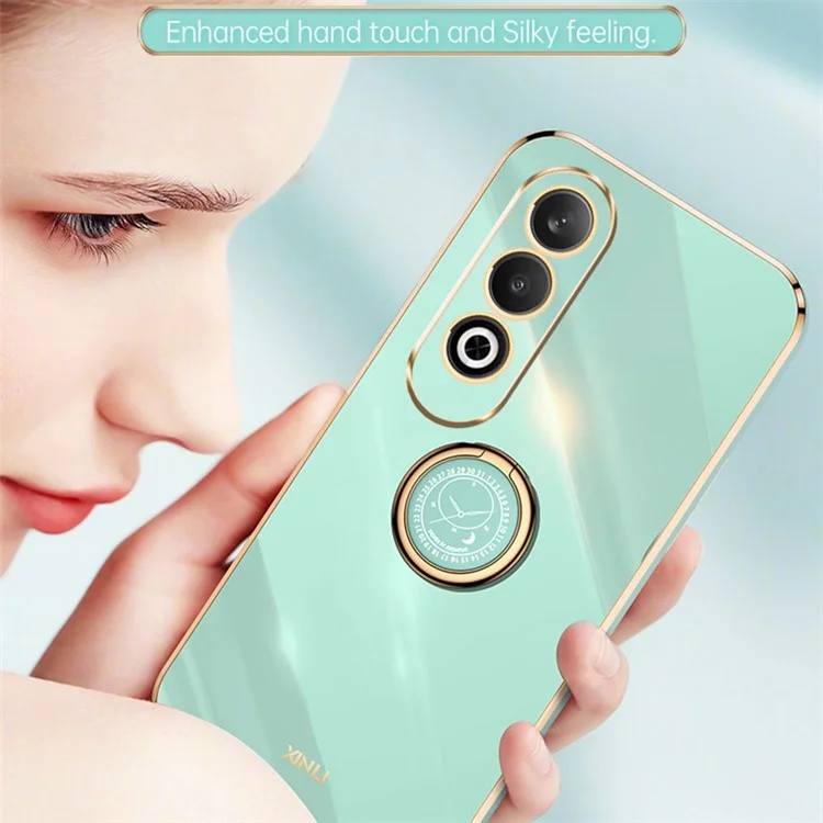 XINLI Para Oppo K12 Case TPU Capa de Telefone Suporte Anelar Rotativo - Ciano