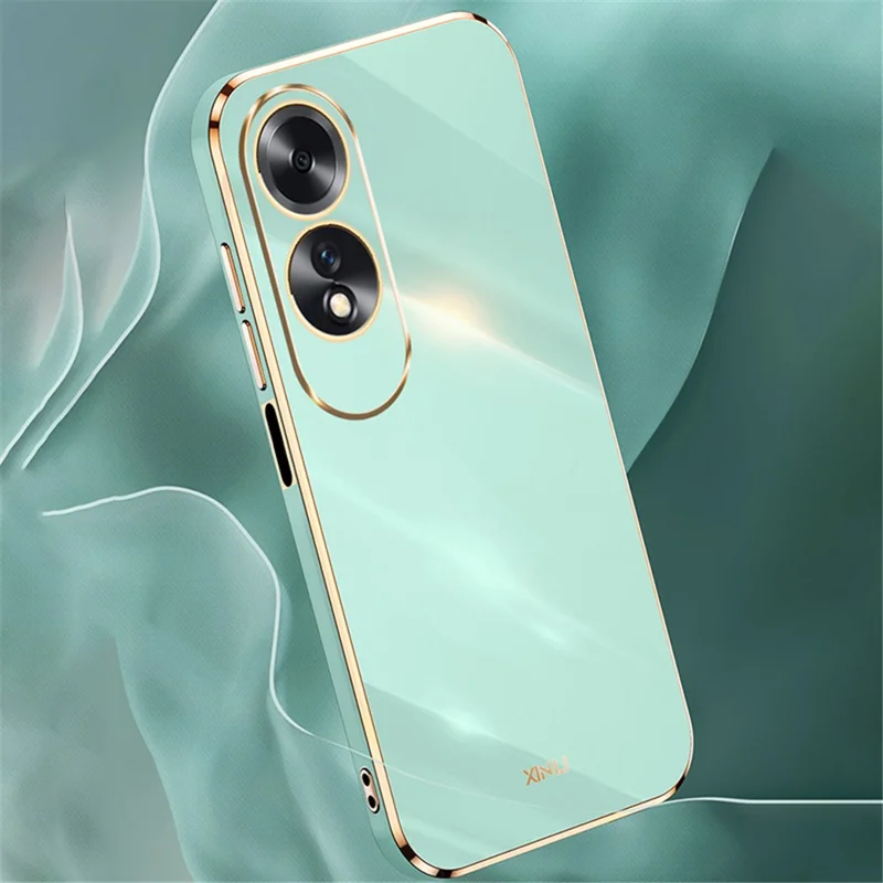 XINLI For Oppo A60 4G Case Soft TPU Electroplating Shockproof Phone Cover - Cyan