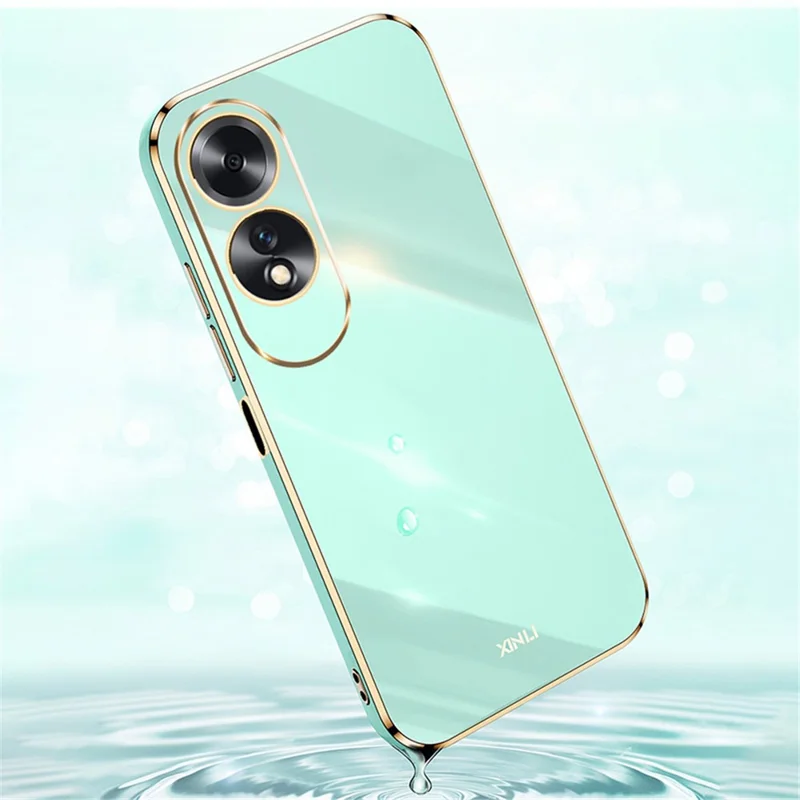 XINLI For Oppo A60 4G Case Soft TPU Electroplating Shockproof Phone Cover - White