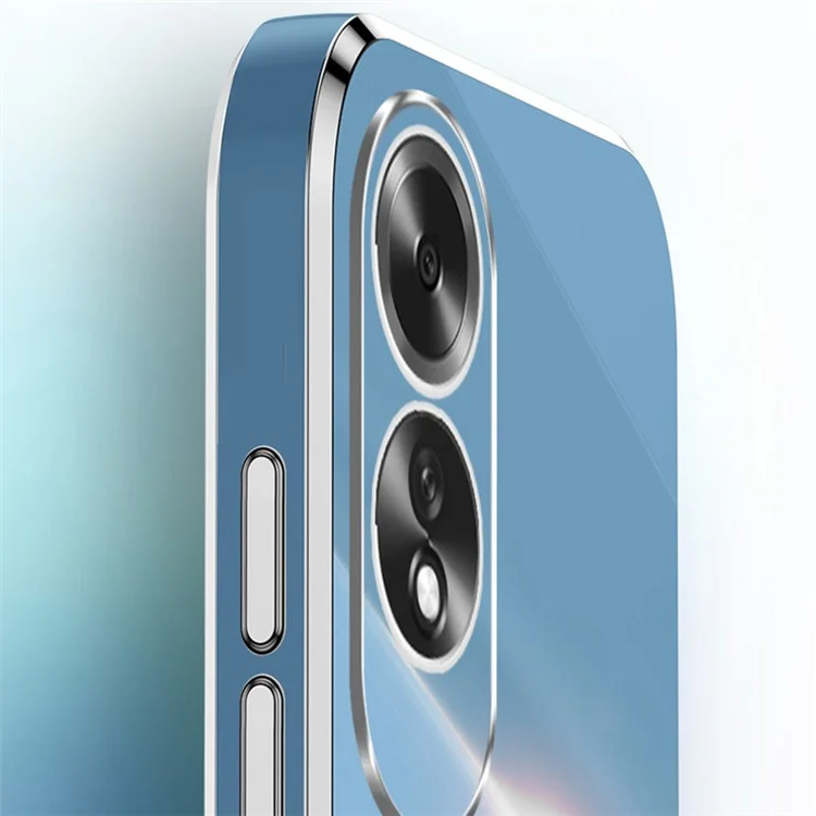 XINLI Per Oppo A60 4G Case Supporto Elettroplaccato Bordo Dorato TPU Cover per Telefono - Ciano