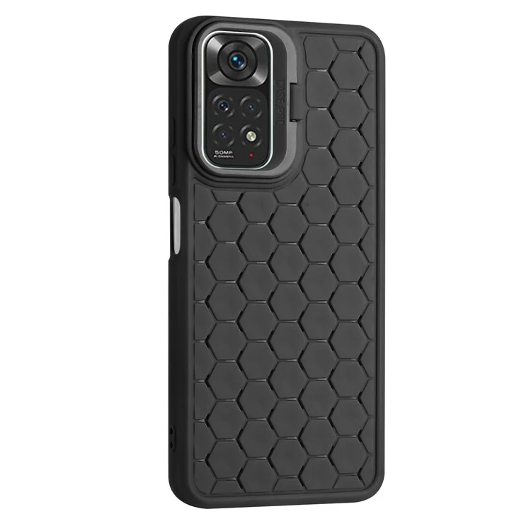 Para Xiaomi Redmi Note 11 Pro 4G (MediaTek) / 11 Pro 5G (Qualcomm) Kickstand Case Heat Dissipation TPU Phone Cover - Preto
