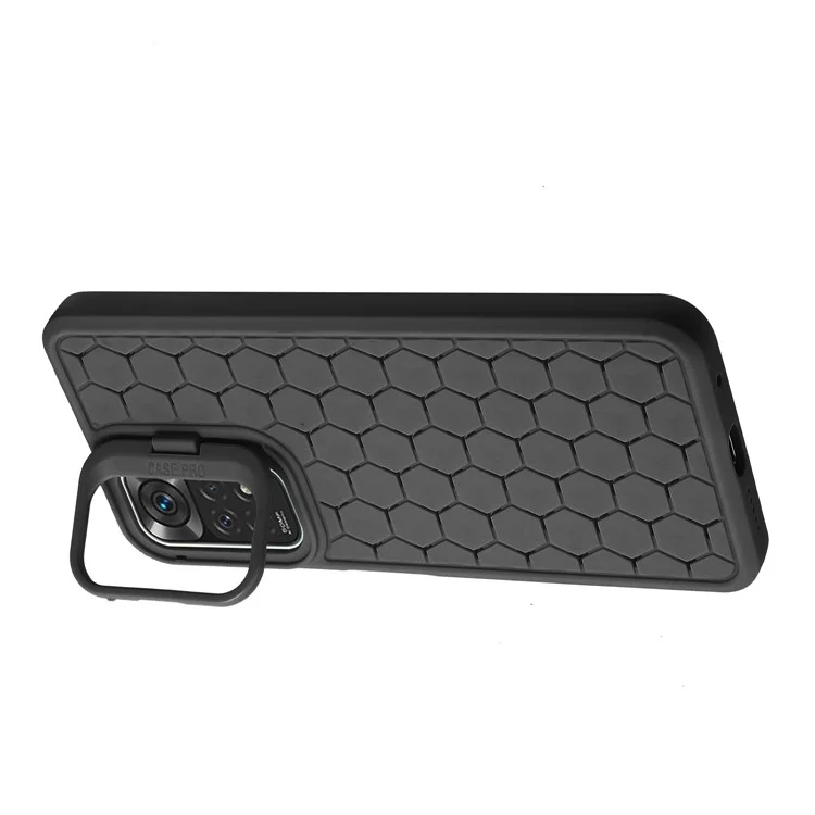 Para Xiaomi Redmi Note 11 Pro 4G (MediaTek) / 11 Pro 5G (Qualcomm) Kickstand Case Heat Dissipation TPU Phone Cover - Preto