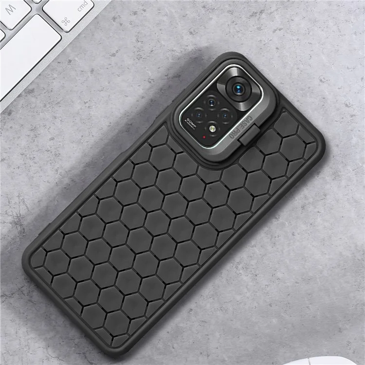 Para Xiaomi Redmi Note 11 Pro 4G (MediaTek) / 11 Pro 5G (Qualcomm) Kickstand Case Heat Dissipation TPU Phone Cover - Preto