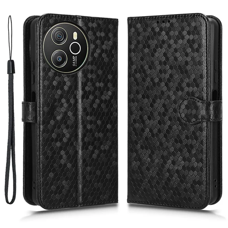 Fodral för Blackview Shark 8 / Oscal Tiger 12 Dotmönster PU-läder med magnetflik Stativ - Svart