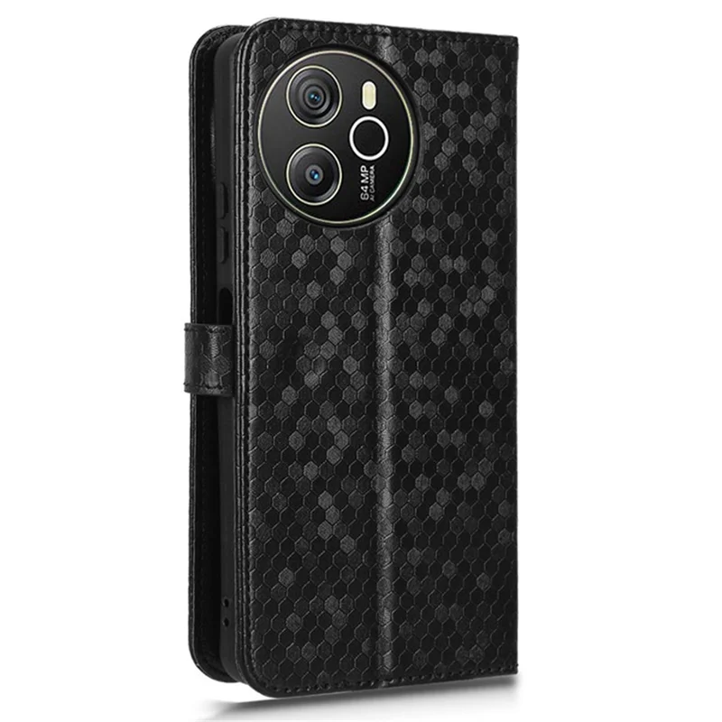 Fodral för Blackview Shark 8 / Oscal Tiger 12 Dotmönster PU-läder med magnetflik Stativ - Svart