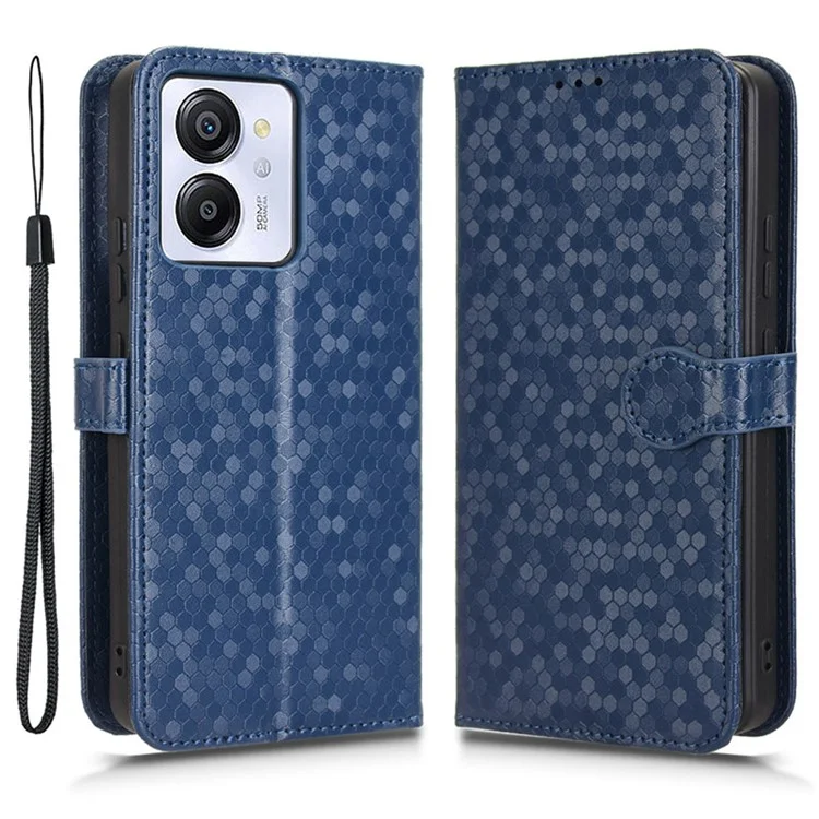 Para Blackview Color 8 / Oscal Modern 8 Stand Case Dot Pattern Magnetic Clasp PU Leather Phone Cover - Dark Blue