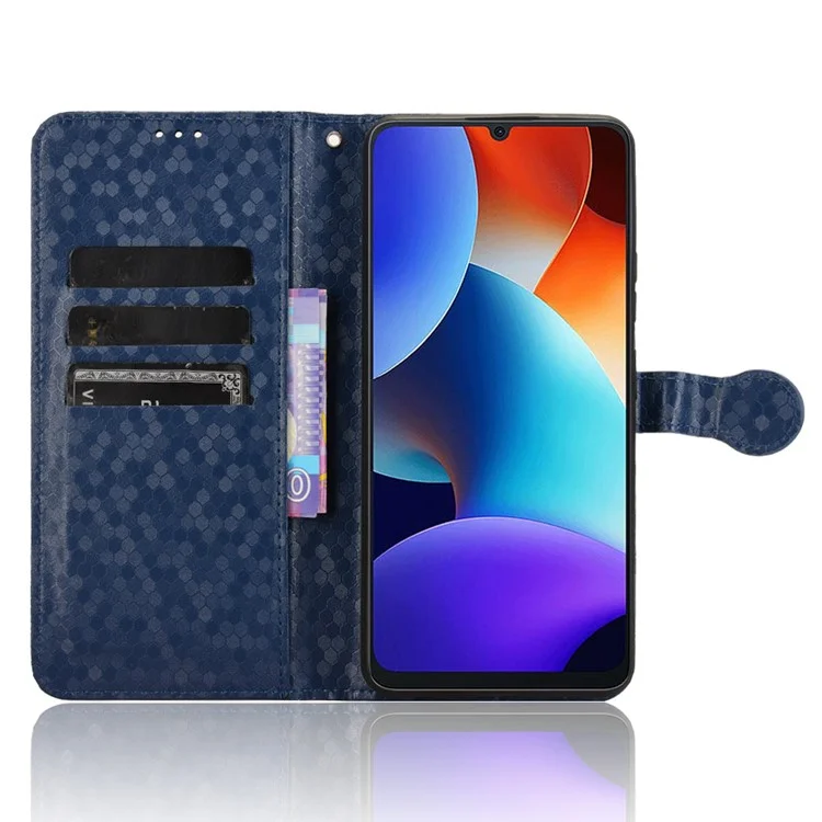 Para Blackview Color 8 / Oscal Modern 8 Stand Case Dot Pattern Magnetic Clasp PU Leather Phone Cover - Dark Blue