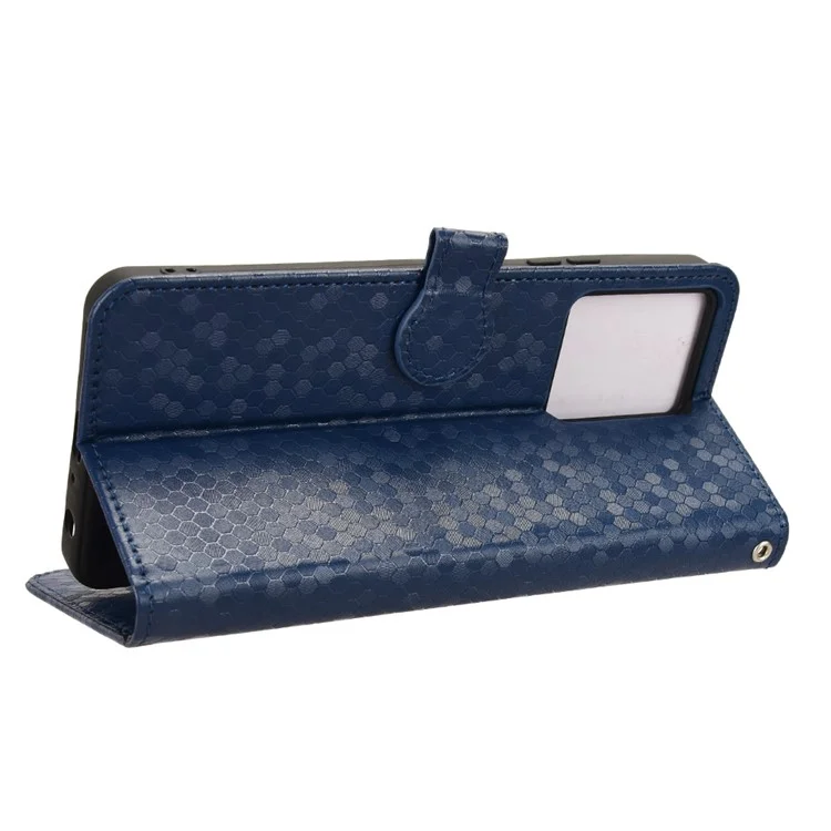 Para Blackview Color 8 / Oscal Modern 8 Stand Case Dot Pattern Magnetic Clasp PU Leather Phone Cover - Dark Blue
